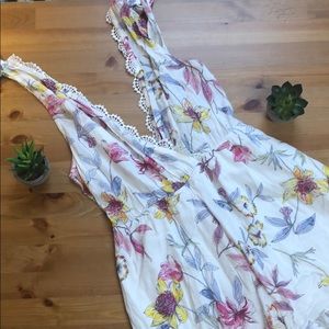 Floral white romper LA Hearts high waisted dress